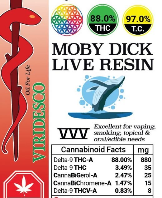 Viridesco Live Resin – Moby Dick