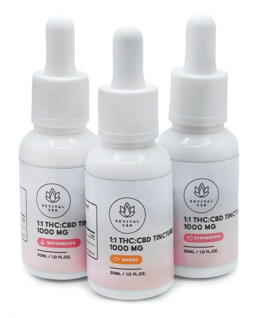 1:1 THC:CBD Tincture 1000mg – Revival CBD