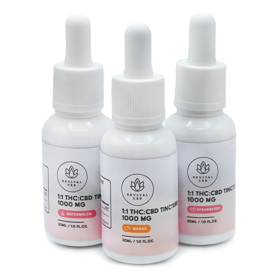 1:1 THC:CBD Tincture 1000mg – Revival CBD